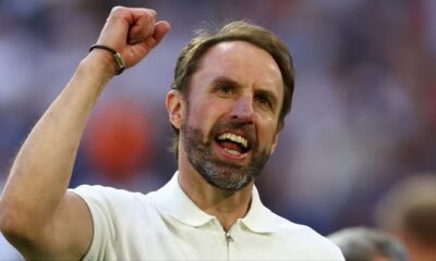England manager Gareth Southgate celebrates