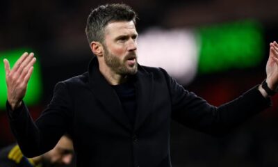 Manchester United manager Michael Carrick celebrates after the match