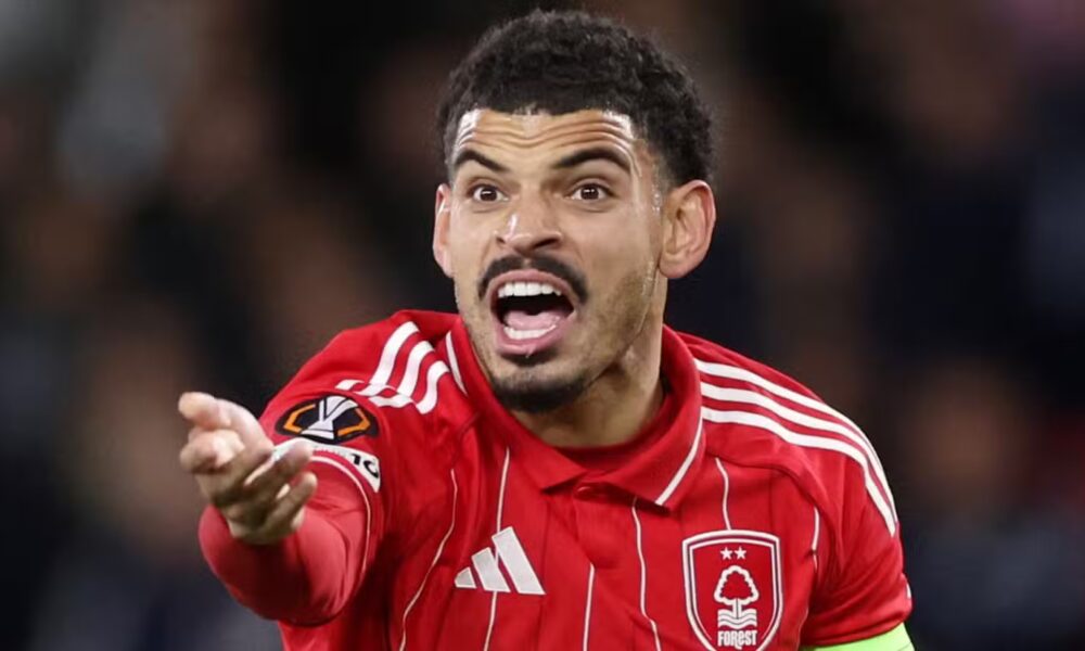 Morgan Gibbs-White in action for Nottingham Forest against Porto in the UEFA Europa League