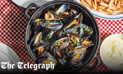 Belgian moules-frites with mayonnaise