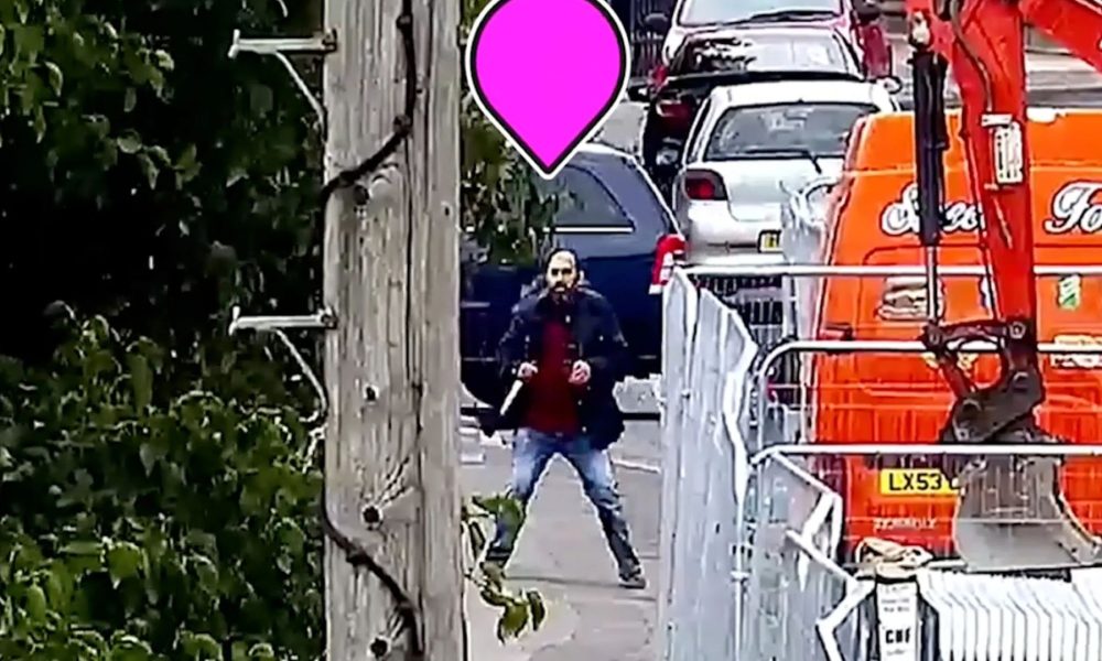 Moment 'heroic' Apprentice star helps save people from 'psychotic' knifeman randomly attacking outside supermarket