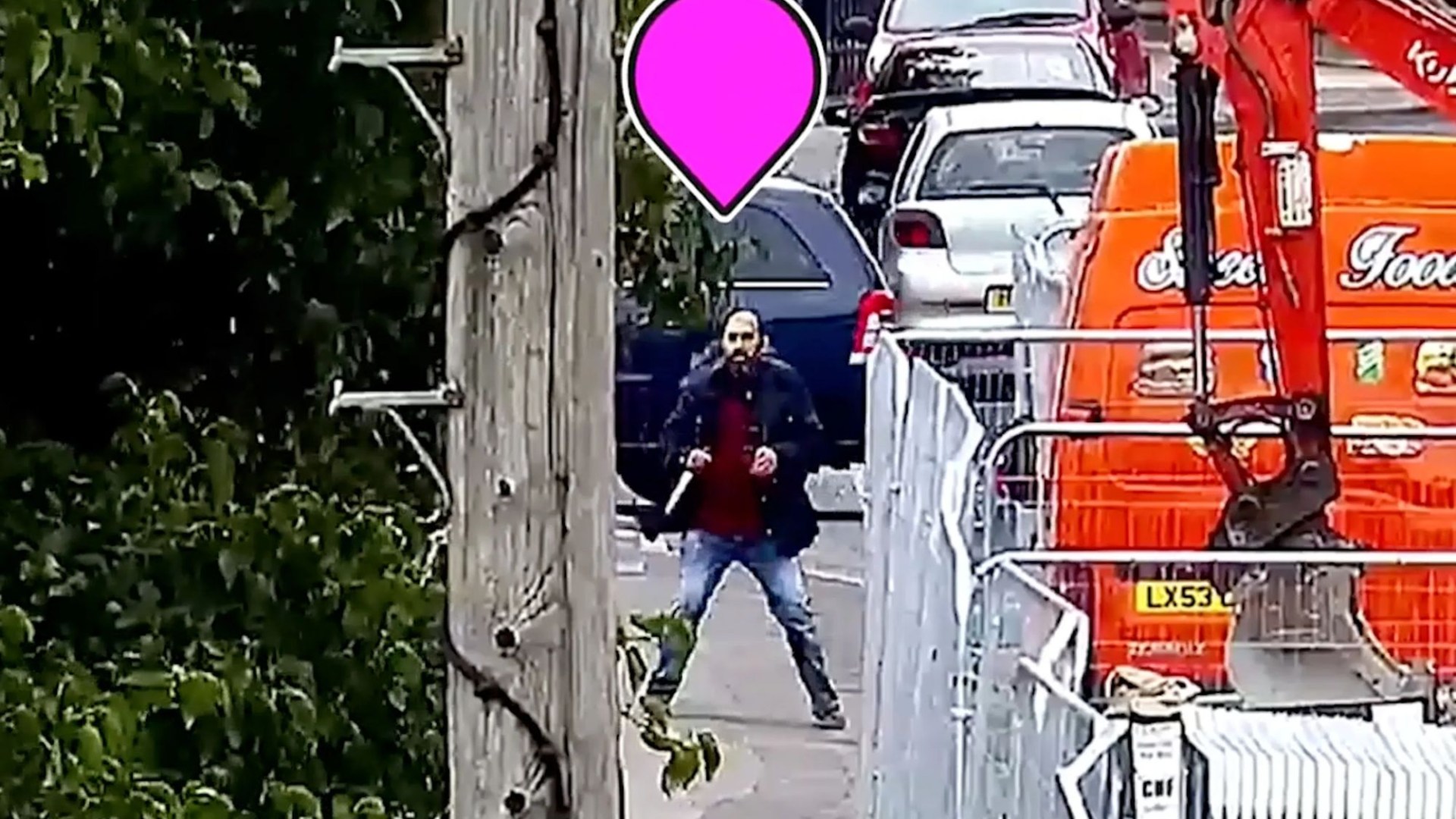 Moment 'heroic' Apprentice star helps save people from 'psychotic' knifeman randomly attacking outside supermarket