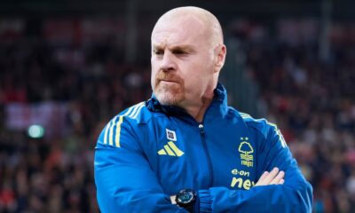 Nottingham Forest manager Sean Dyche looks on
