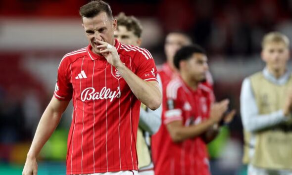 Nottingham Forest's Chris Wood looks dejected after the match
