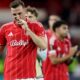 Nottingham Forest's Chris Wood looks dejected after the match