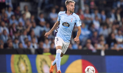 VIGO, SPAIN - OCTOBER 02: Oscar Mingueza of RC Celta de Vigo in action during the UEFA Europa League 2025/26 League Phase MD2 match between Real Club Celta de Vigo and PAOK FC at Estadio Abanca Balaidos on October 02, 2025 in Vigo, Spain. (Photo by Jose Manuel Alvarez Rey/Getty Images)