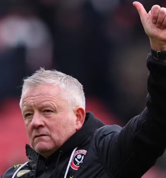 Sheffield United manager Chris Wilder reacts after the match