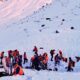 Rescuers search for people after an avalanche in the Salzburg Pongau region of western Austria. Pic: AP