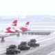 Snow ploughs at Vienna International Airport. Pic: Reuters