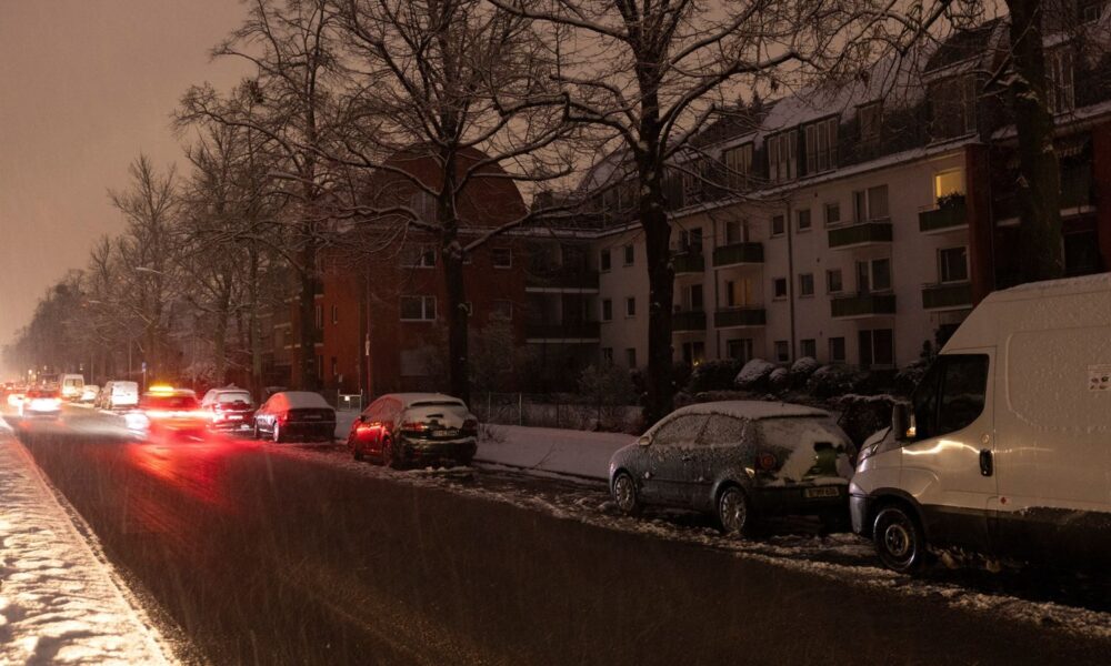 Buildings plunged into darkness after the arson attack in Berlin. Pic: Reuters