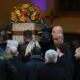 Pallbearers carry the coffin of the late French film icon into  the Notre-Dame-de-l'Assomption Catholic Church. Pic: Reuters