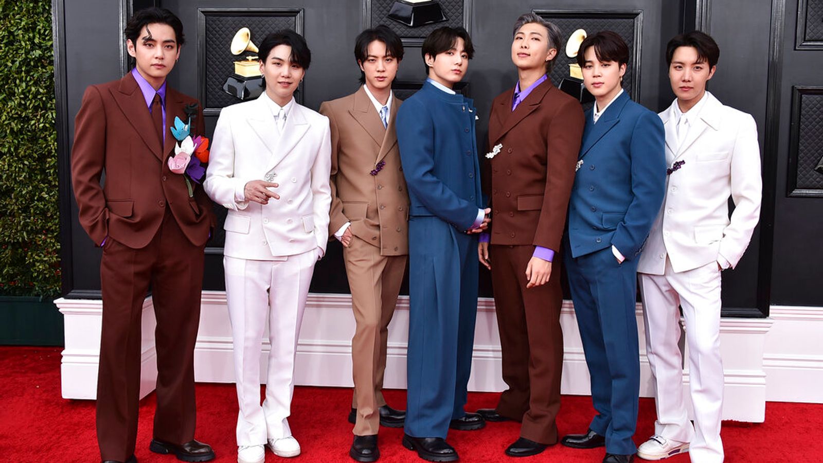 BTS pictured at the Grammy Awards in April 2022. Pic: AP