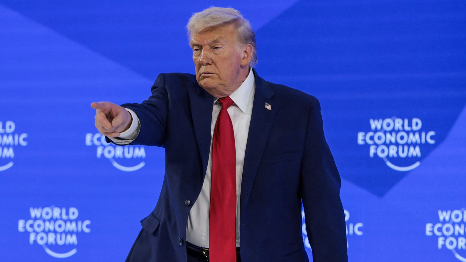 Donald Trump at Davos. Pic: Reuters