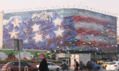 Mural unveiled in Tehran. Pic: AP