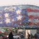 Mural unveiled in Tehran. Pic: AP