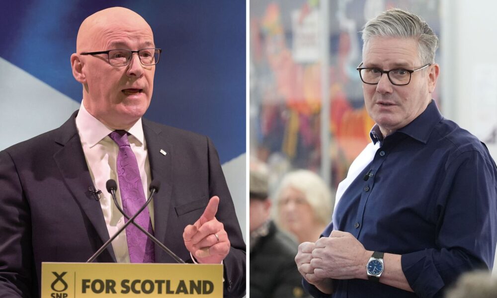 John Swinney and Sir Keir Starmer. Pic: PA