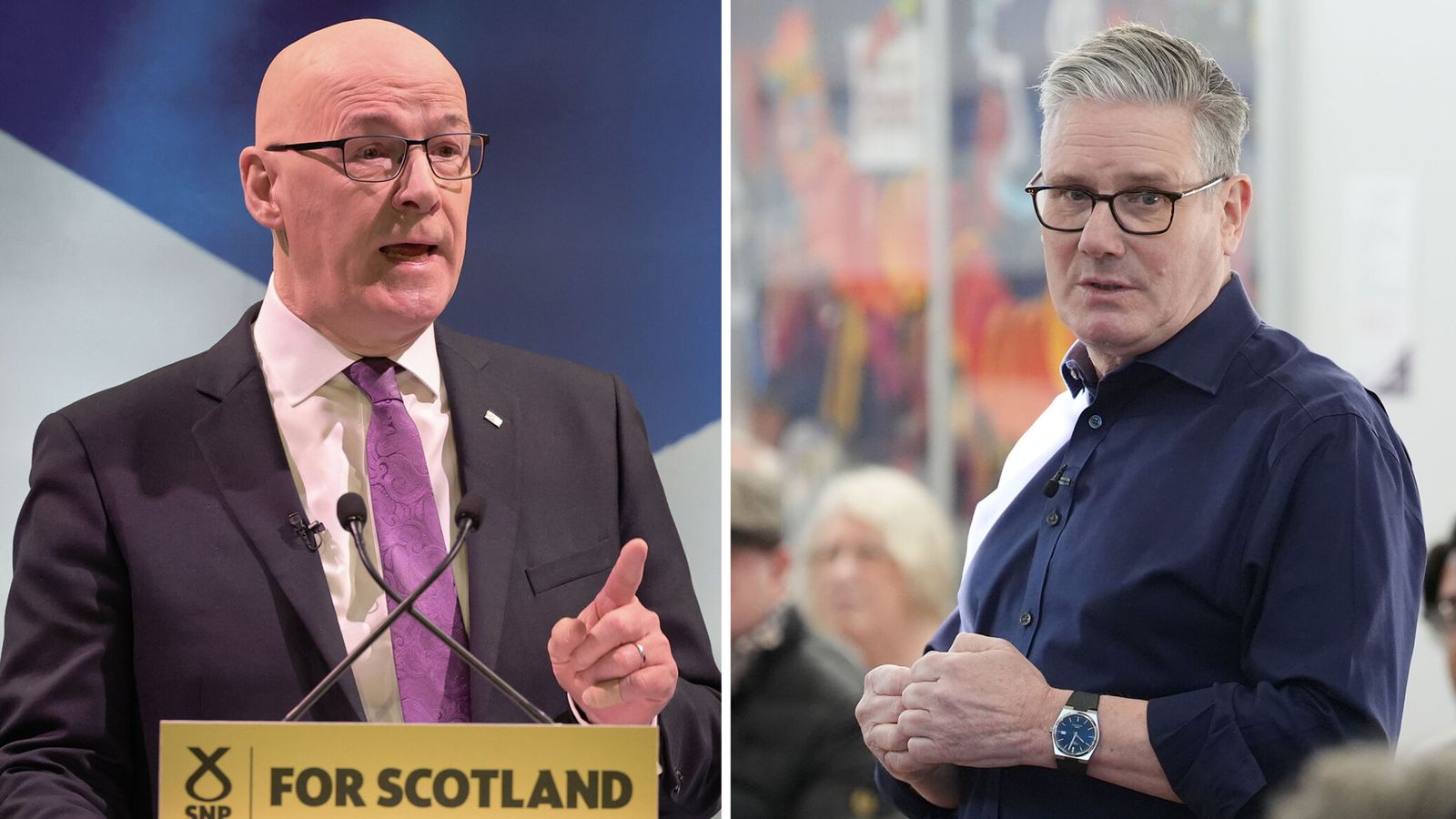 John Swinney and Sir Keir Starmer. Pic: PA