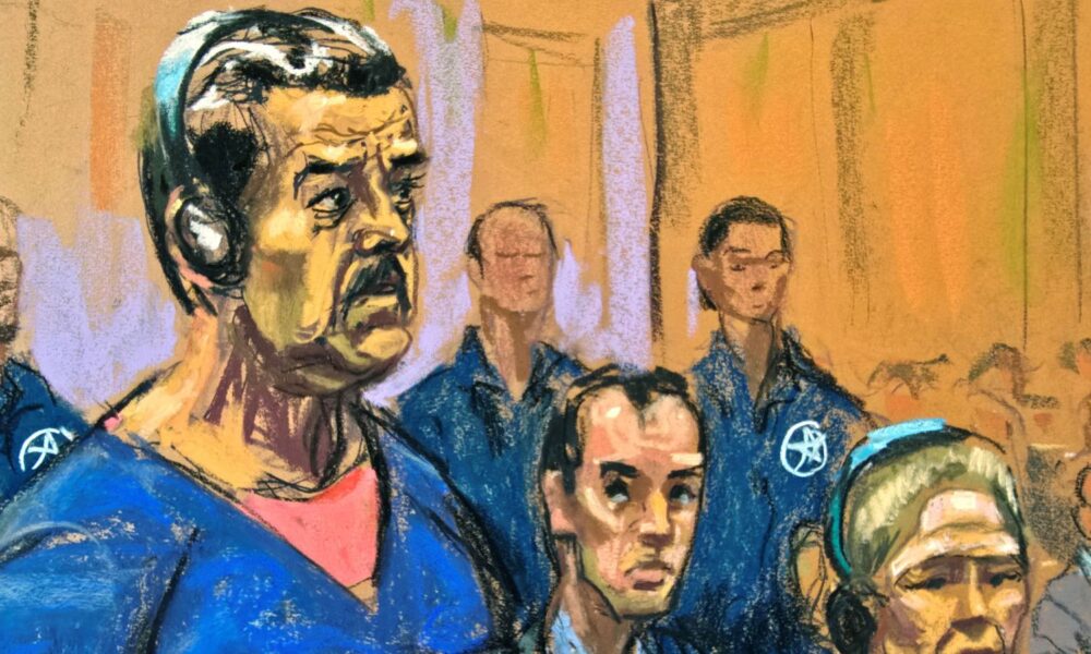 Nicolas Maduro and his wife Cilia Flores attend their arraignment. Pic: Reuters