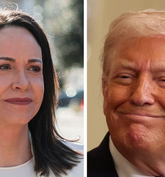 Venezuelan opposition leader Maria Corina Machado arriving for a meeting with US President Donald Trump. Pic: Reuters