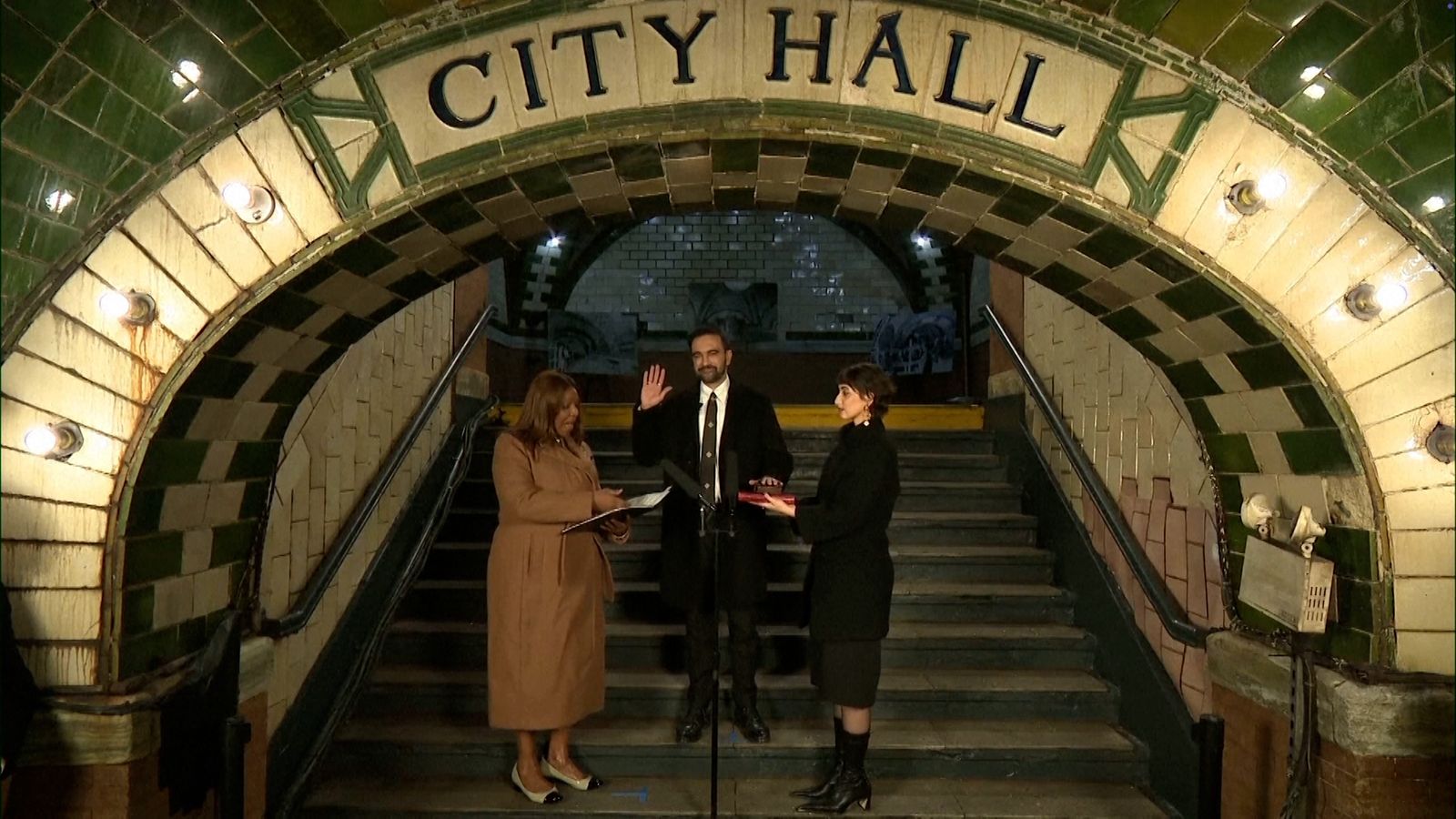 Zohran Mamdani was sworn in as New York City mayor in the early hours of New Years Day at a historic subway station in Manhattan. Pic: New York City Mayor's Office