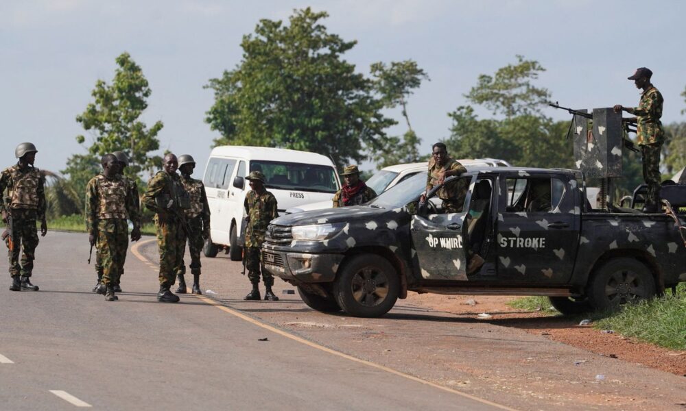 Nigerian Army soldiers patrol after a deadly attack in Yelwata, Benue State, Nigeria, last year. File pic: Reuters