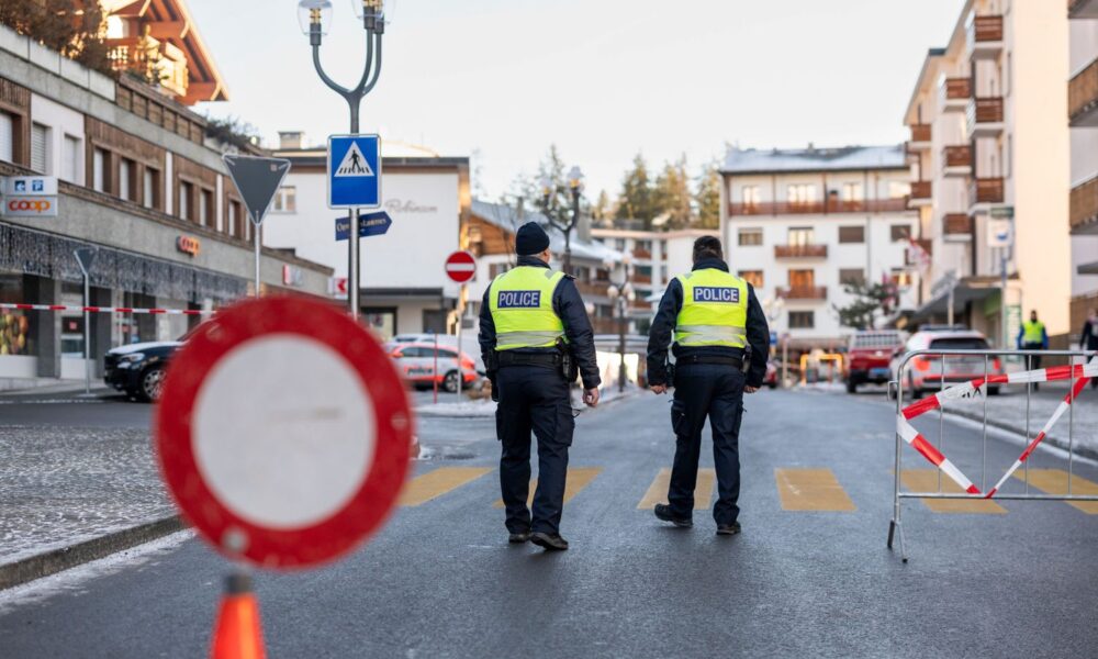 Police at the scene. Pic: AP