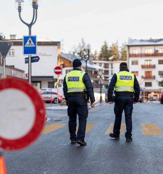 Police at the scene. Pic: AP