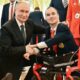 Vladimir Putin, the Russian president, with two-time Paralympic silver medallist swimmer Vladimir Danilenko in 2024. File pic: Reuters