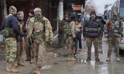 Members of the Syrian army are deployed in Tabqa after the withdrawal of the Syrian Democratic Forces (SDF). Pic: Reuters