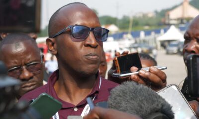 Benjamin Katana talks to crowds after the count