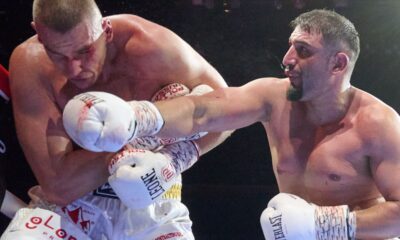 Agit Kabayel lands a punch on Damian Knyba