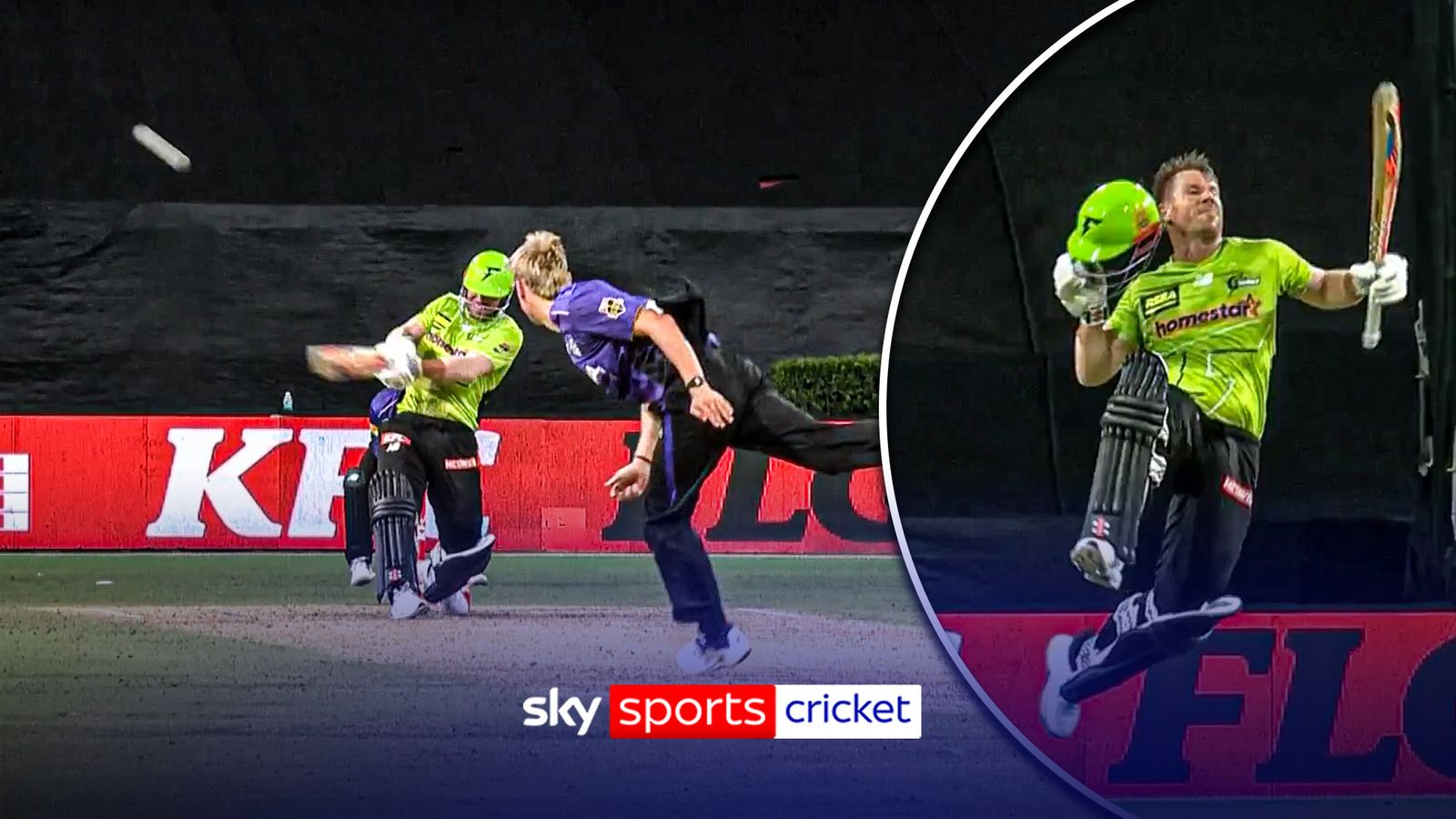 BBL: All sixes from David Warner's AUDACIOUS 130 for Sydney Thunder