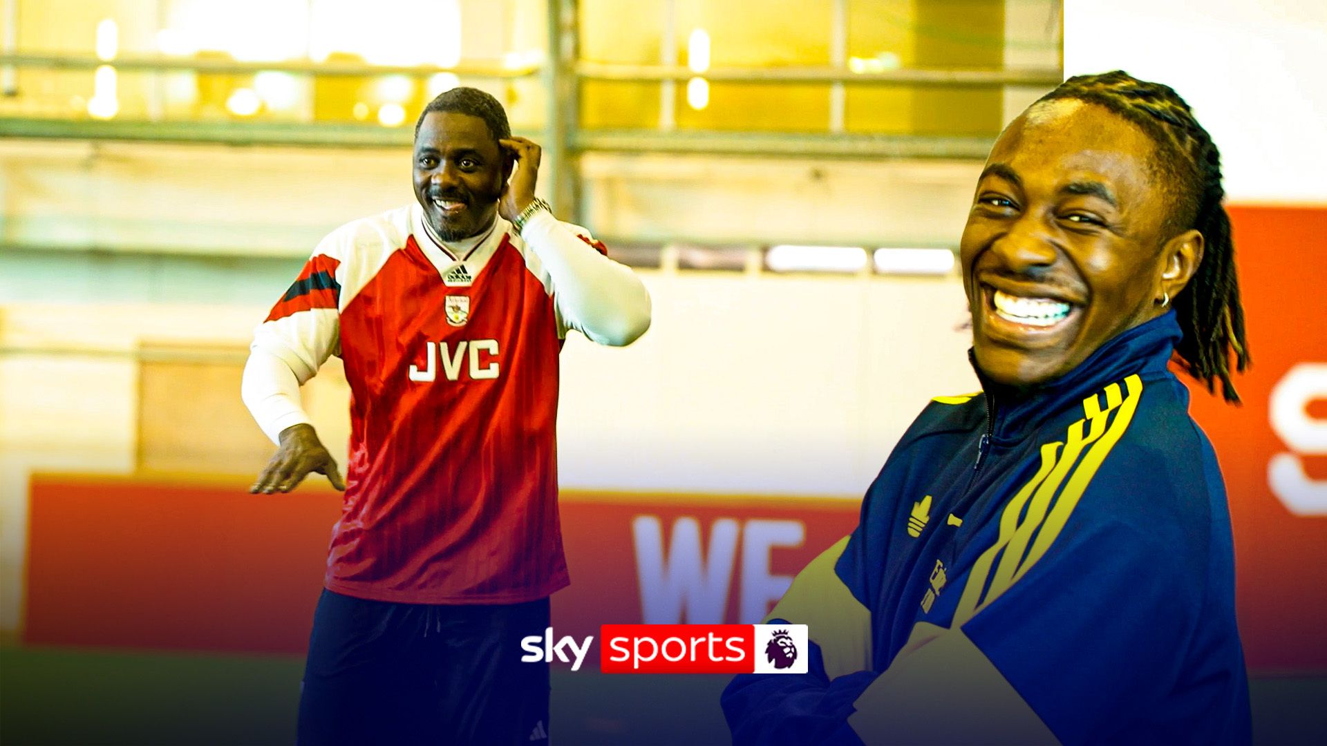 Idris Elba has Eze in hysterics as he shows off penalty technique and 'unique' celebs!