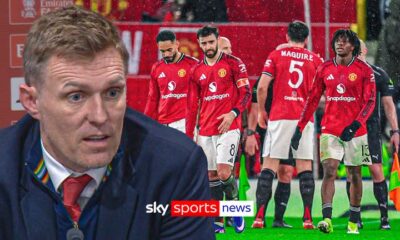 Fletcher reacts to Man Utd FA Cup exit.