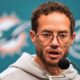 Miami Dolphins head coach Mike McDaniel speaks during a press conference after an NFL football game against the Baltimore Ravens, Thursday, Oct. 30, 2025, in Miami Gardens, Fla. (AP Photo/Rebecca Blackwell)