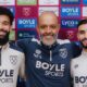 West Ham boss Nuno (c) with new signings Castellanos (R) and Pablo. Pic: West Ham United FC.