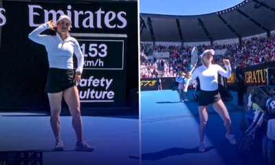 Tennis star riles up booing Australian Open crowd by DANCING in front of them!