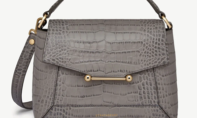 gray croc handbag