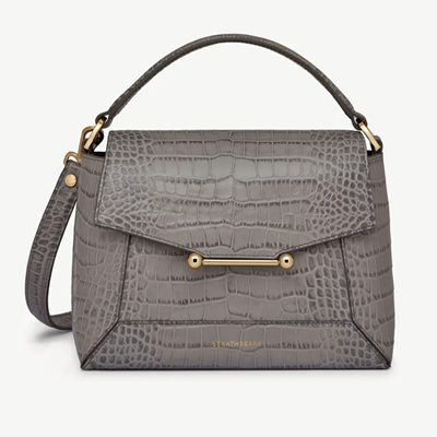 gray croc handbag