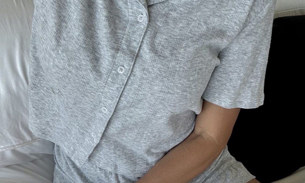 Christine Andrew in Target pajamas