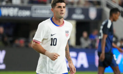 COLUMBUS, OHIO - SEPTEMBER 09: Christian Pulisic #10 of the United States looks on during an international friendly game between Japan and USMNT at Lower.com Field on September 09, 2025 in Columbus, Ohio. (Photo by Koji Watanabe/Getty Images)