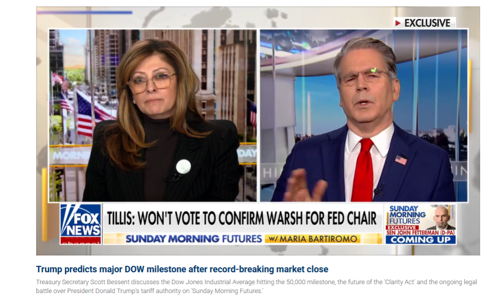 US Treasury Secretary Pushes For Start On Fed Chair Confirmation Hearings