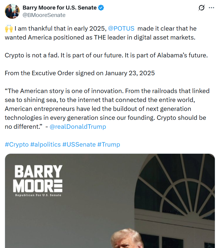 Fairshake Supporting Barry Moore’s Senate Bid With $5M