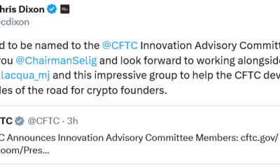 CFTC Adds Crypto Execs to Innovation Advisory Committee