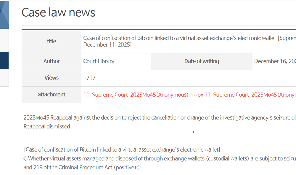 South Korea Probes Missing 22 Bitcoin From Police Wallet