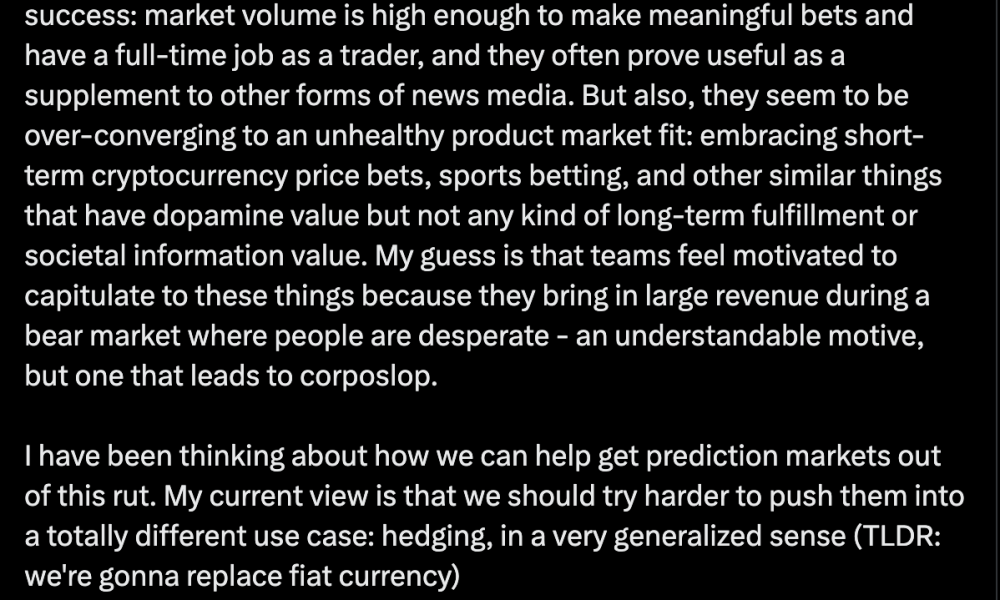 Vitalik Buterin, Prediction Markets