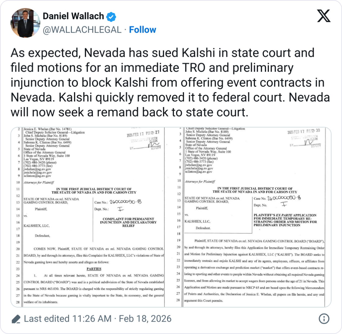 Nevada Sues Kalshi After Appeals Court Greenlights Action