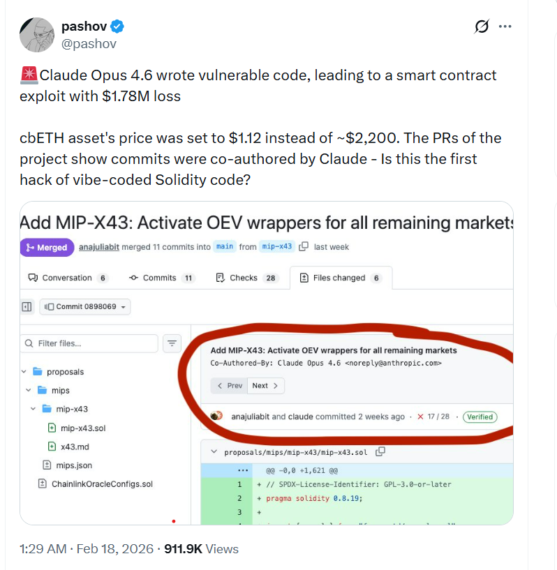$1.78M ‘Vibe-Coded’ Oracle Bug Puts AI-Coauthored Contracts Under Scrutiny