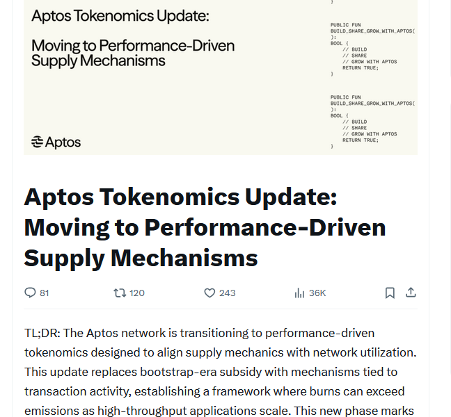 Aptos Foundation to Propose New Deflationary Tokenomics