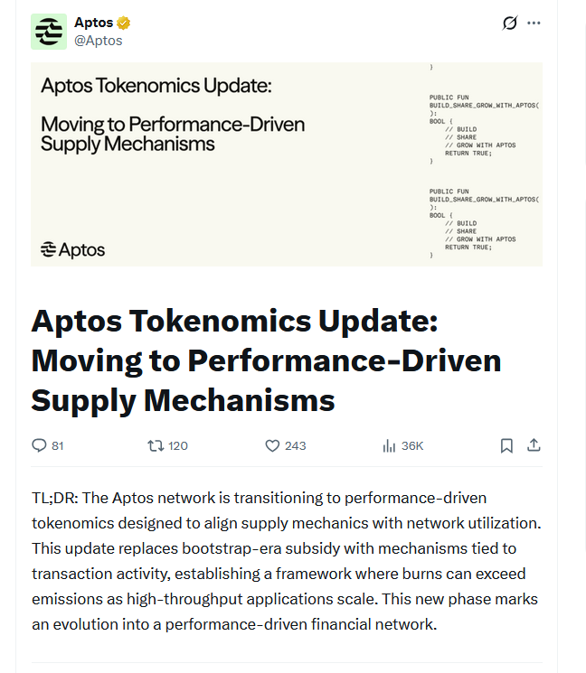 Aptos Foundation to Propose New Deflationary Tokenomics